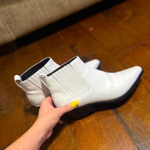 Rag & Bone Westin White Leather Booties